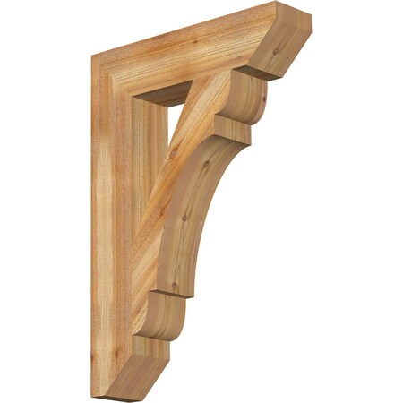 Ekena Millwork Olympic Slat Rough Sawn Bracket, Western Red Cedar, 6"W x 26"D x 38"H BKT06X26X38OLY06RWR